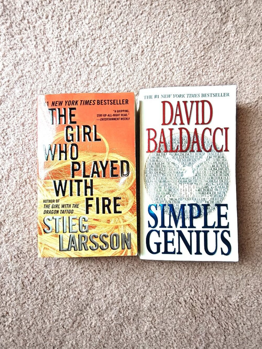 Bundle of 2 paperback books, Simple Genius and The Girl Who Played with Fire